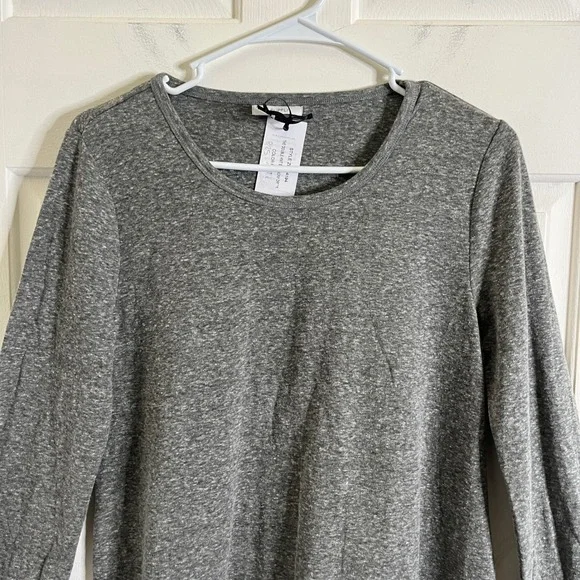 Z Supply Double Knit Symphony Dress Women S Grey NEW Roll Tab Sleeve Loungewear - Picture 6 of 9